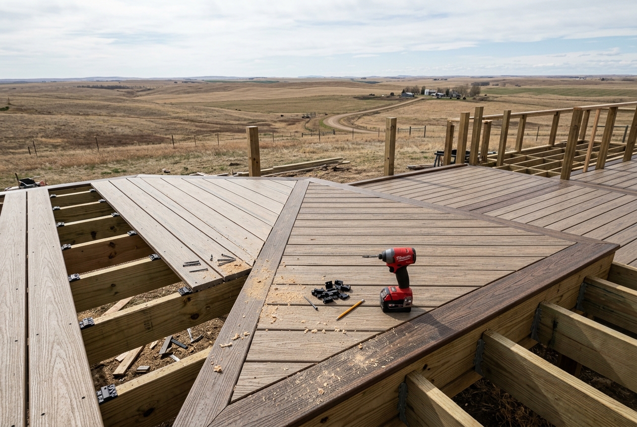 Finished Composite Deck & Aluminum Rail