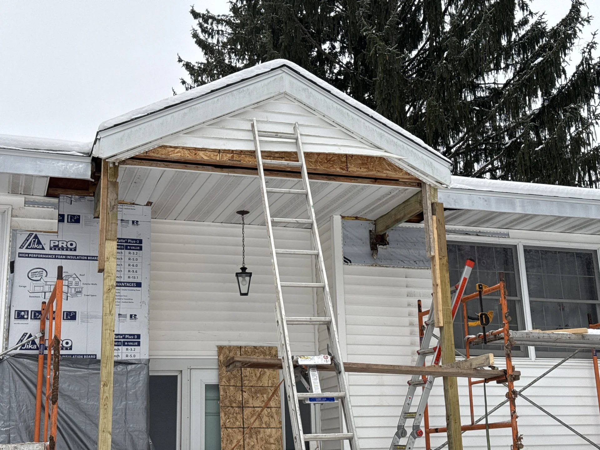Reconstructed Portico & R-Matte Insulation